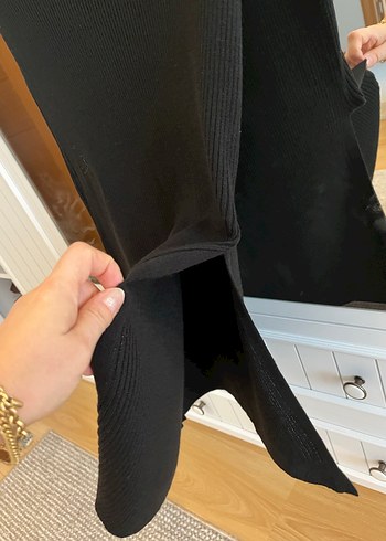 Drapeli Siyah Uzun Kadın Etek - Görsel 2