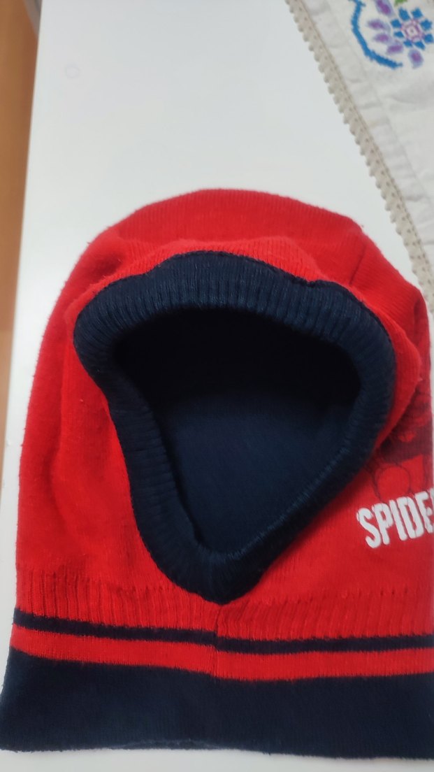 Örümcek Adam Baskılı Kırmızı Erkek Çocuk Triko Kar Maskesi - Görsel 3