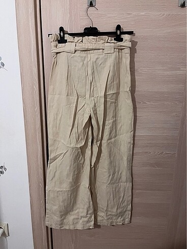 34 Beden camel Renk TRENDYOLMILLA KETEN PANTOLON