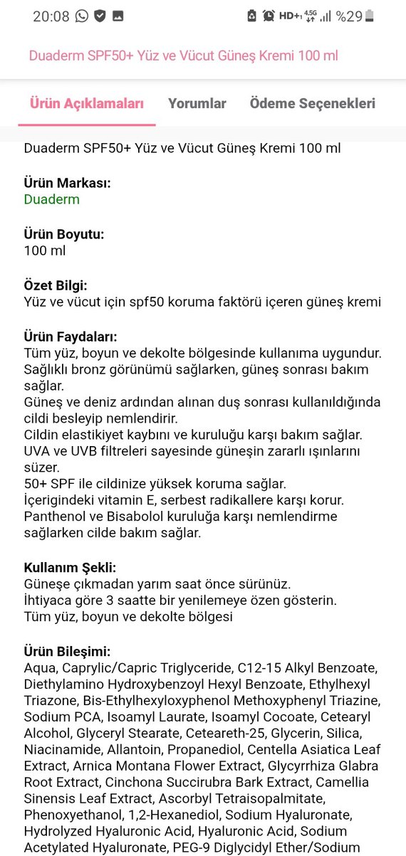 Duaderm SPF 50+ Güneş Koruyucu Krem 100 ml - Görsel 3