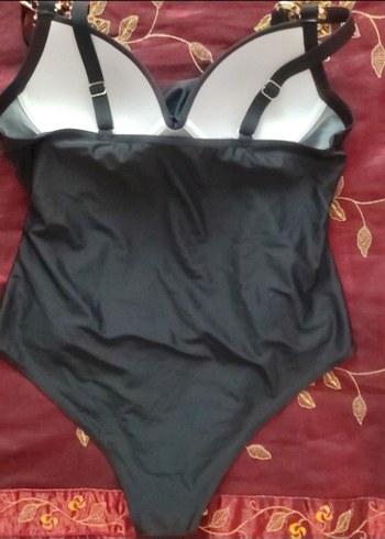 Zincir Detaylı 42 44 beden uyumlu Siyah Mini Kadın Mayo - Görsel 4