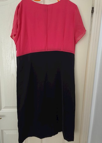 Pembe Siyah Midi Elbise(ekol ) - Görsel 3