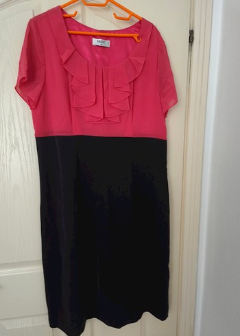 Pembe Siyah Midi Elbise(ekol ) - Görsel 4