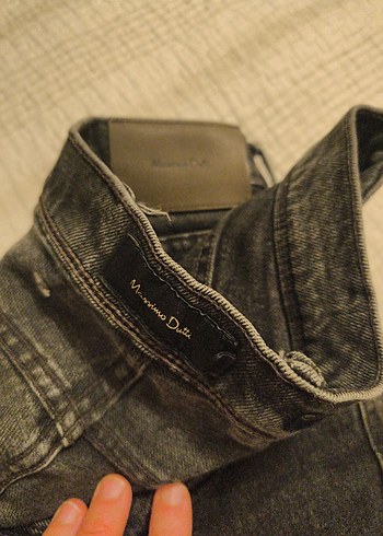 Düğmeli Gri erkek Denim Pantolon - Görsel 5