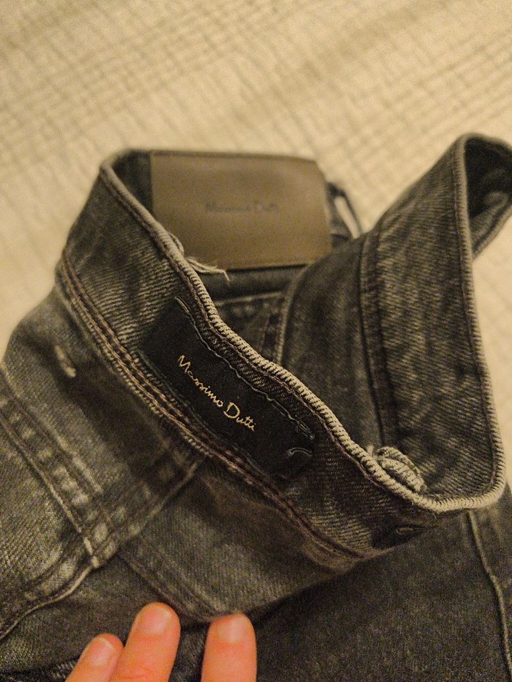 Düğmeli Gri erkek Denim Pantolon - Görsel 5