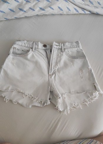 Gri Kadın Mini Denim Şort