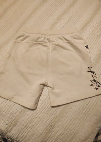 Zara Erkek Beyaz Baskılı Pamuklu Şort