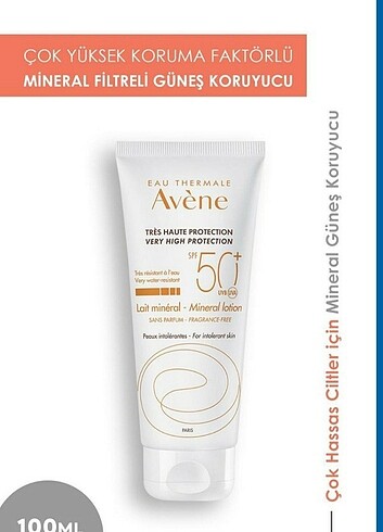  Beden Avene mineral filtreli +50 spf güneş kremi