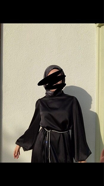 Saten tesettür elbise