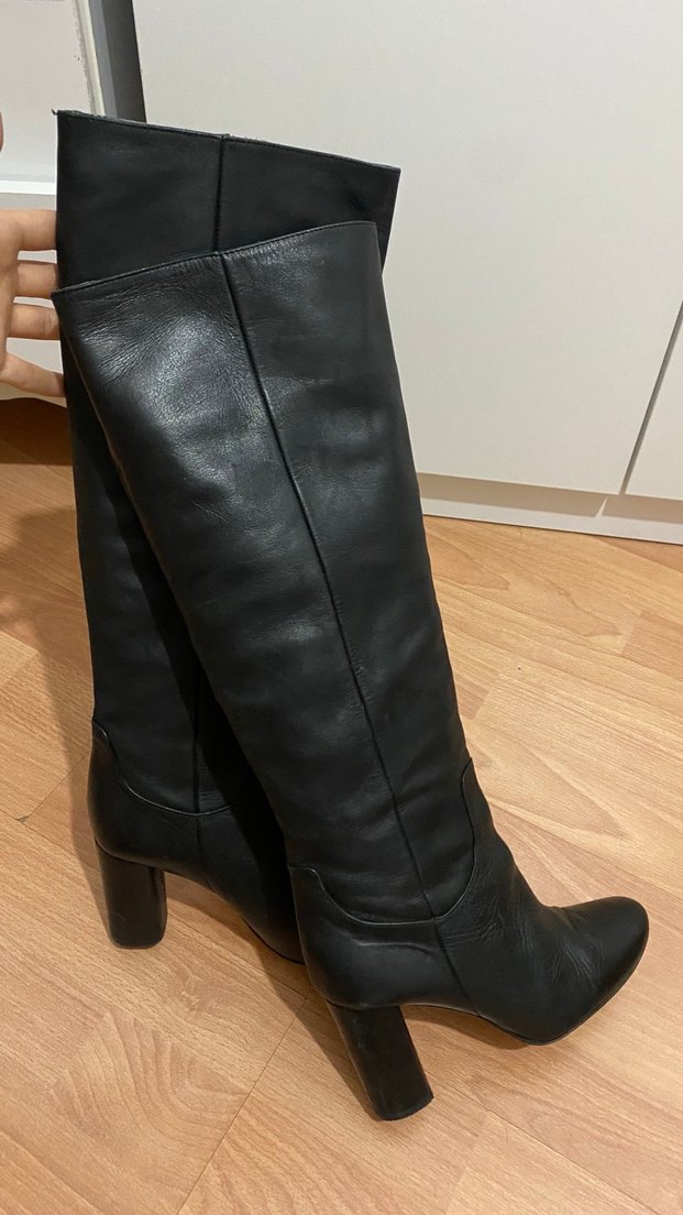 Orijinal zara deri çizme - Görsel 2
