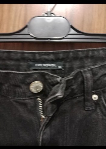 Kadın Siyah Bol paça Kot Pantolon - Görsel 3