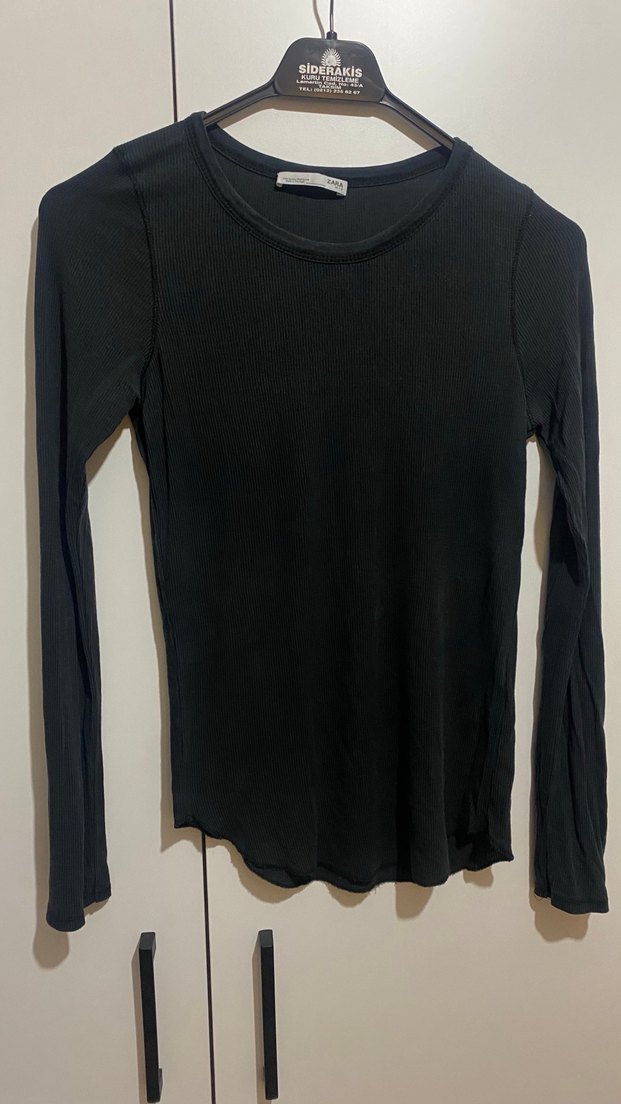 Siyah Kadın Uzun Kollu Fitted bluz - Görsel 3