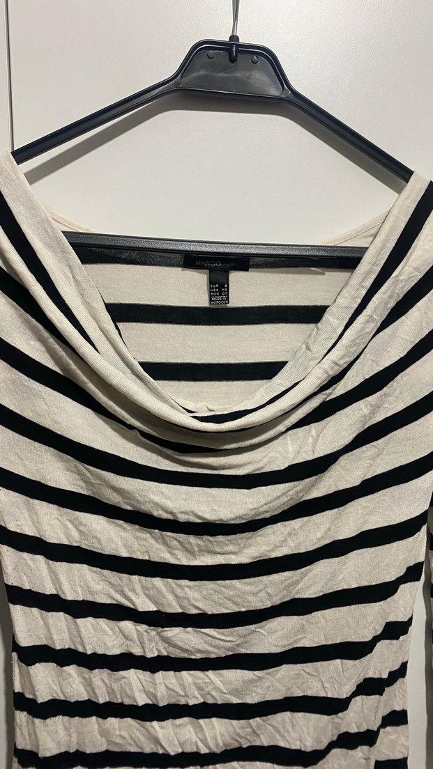 Mango Çizgili Uzun Kollu Bluz - Görsel 3