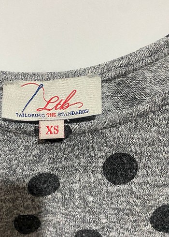 Gri Puantiyeli Uzun Kollu kısa Elbise - Görsel 2