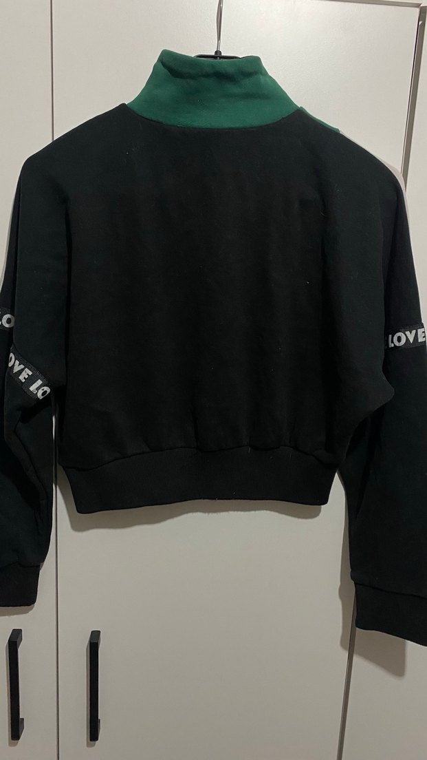 Yarım Fermuarlı crop Kadın Sweatshirt - Görsel 4