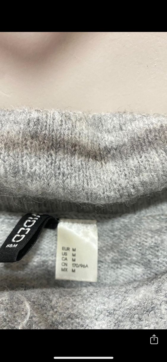 H&m Gri Kadın Triko Kayık Yaka Kazak - Görsel 2