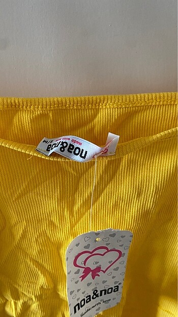 Bershka Sarı crop tişört