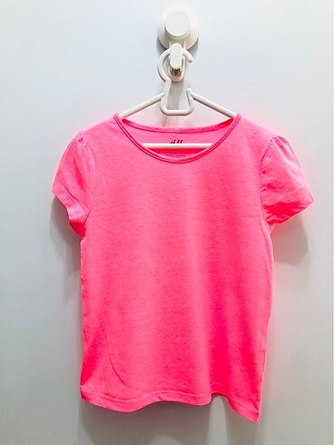 H&m Fosforlu Pembe Kız çocuk Tişört