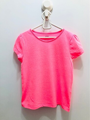 H&M H&m Fosforlu Pembe Kız çocuk Tişört