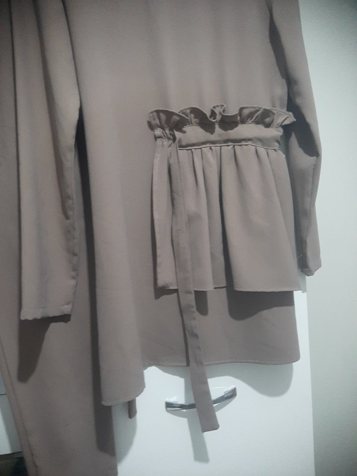 Bej Kadın Bol Kesim Uzun Kollu Takım - Görsel 4