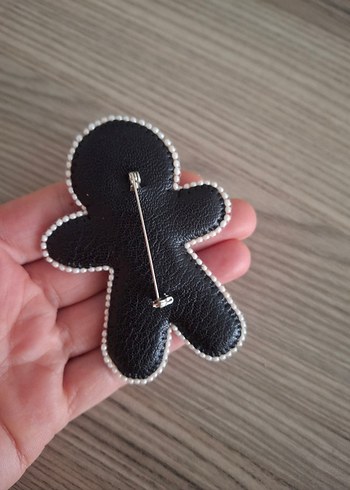 Boncuk İşlemeli Gotik Kadın Broş vodoo bebek - Görsel 4