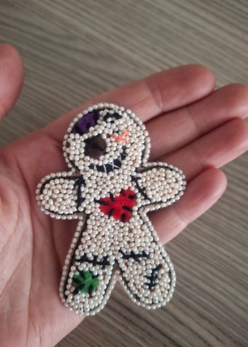 Boncuk İşlemeli Gotik Kadın Broş vodoo bebek - Görsel 3