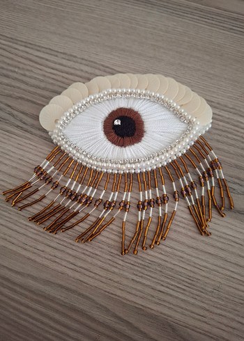 Boncuk İşlemeli saçaklı aplike - Görsel 3