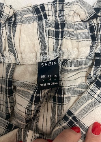 Beyaz Gri Kareli Kadın Pantolon - Görsel 3