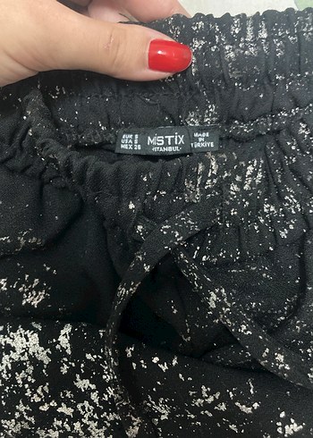 Parlak Siyah Kadın Kumaş Pantolon - Görsel 3