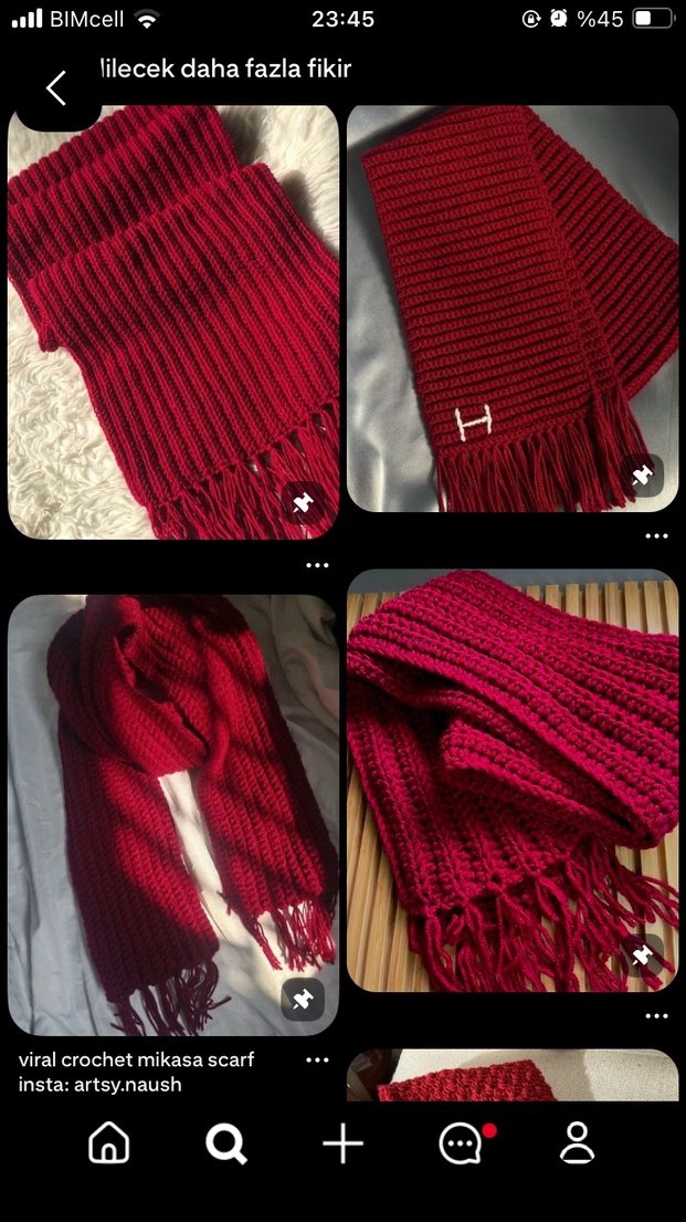 Kahverengi Örgü Kadın atkı - Görsel 5