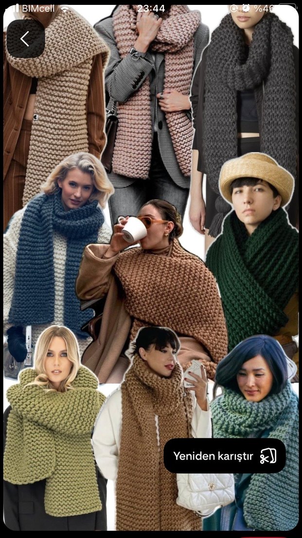 Bordo Örgü Kadın atkı - Görsel 3