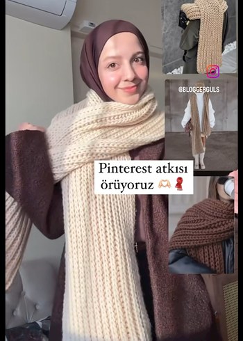 Trendy Kalın Örgü Kadın atkı - Görsel 2