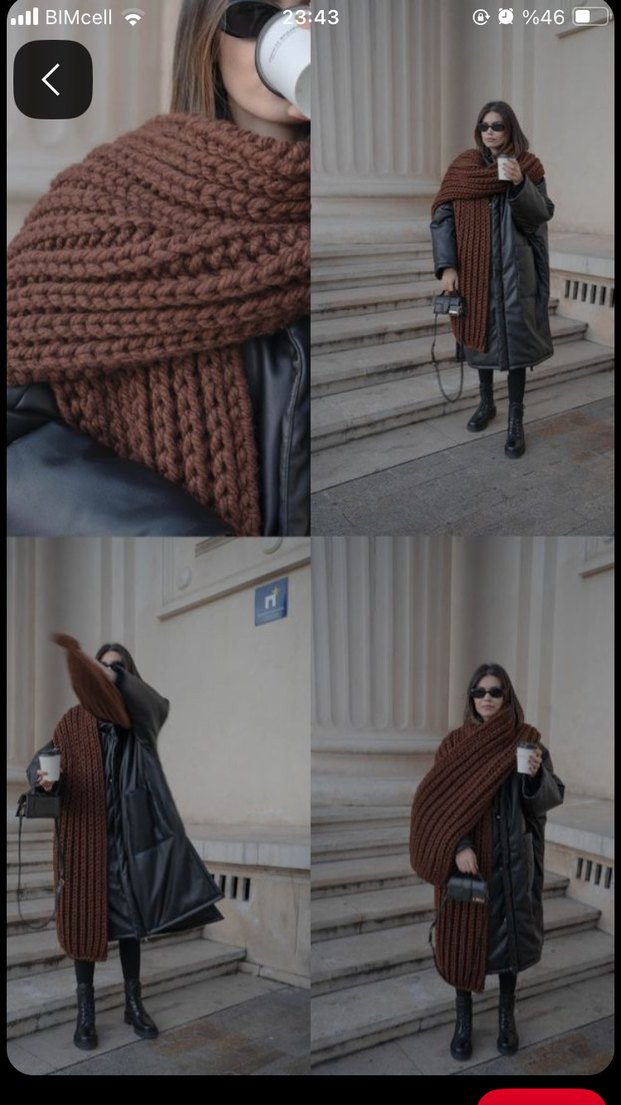 Trendy Kalın Örgü Kadın atkı - Görsel 3