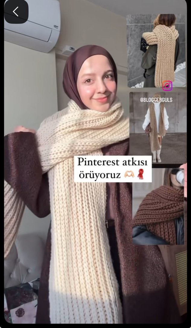 Trendy Kalın Örgü Kadın atkı - Görsel 2