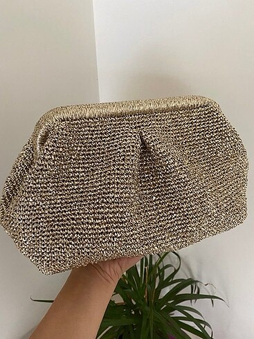 ipekyol Örgü gold clutch