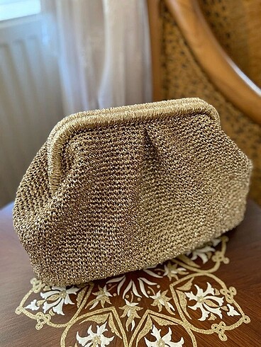 Örgü gold clutch