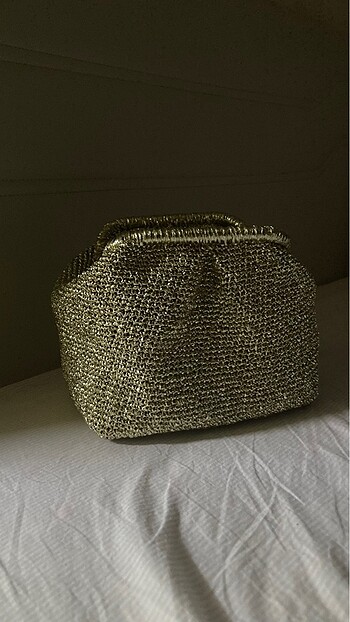Beden Gold clutch çanta el örgüsü