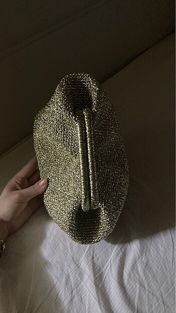 Beden altın Renk Gold clutch çanta el örgüsü