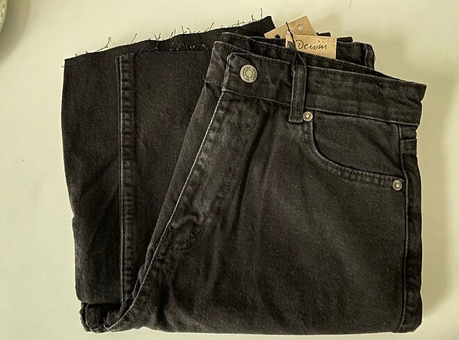 36 Beden siyah Renk Siyah Kot Straight Pantolon