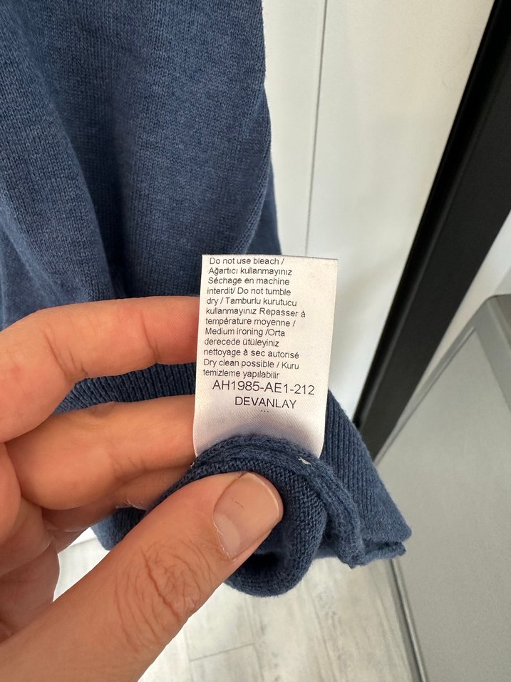 Lacoste Mavi Uzun Kollu Triko - Görsel 5