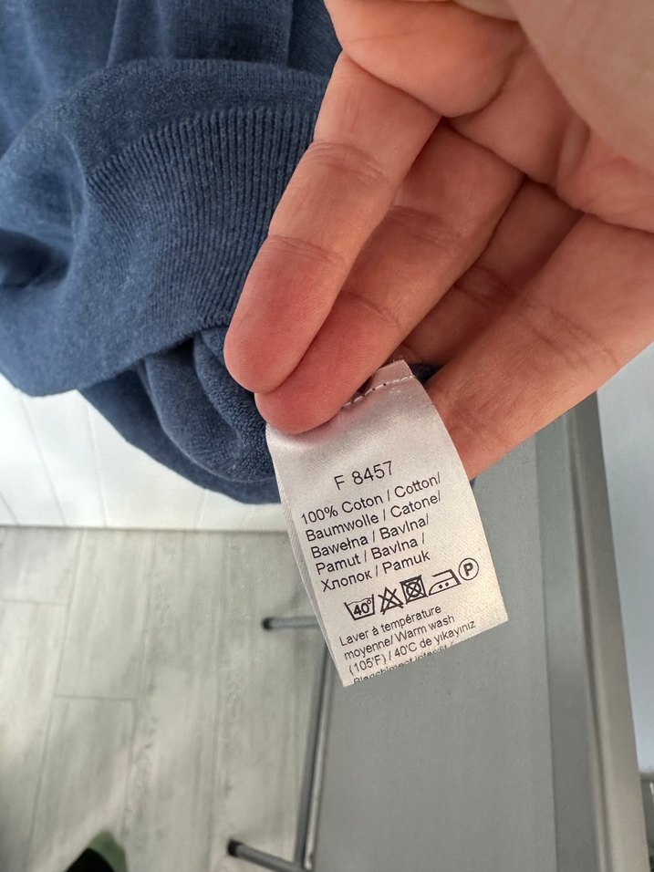 Lacoste Mavi Uzun Kollu Triko - Görsel 4