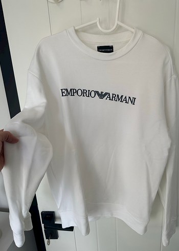 Emporio Armani Beyaz Pamuklu Sweatshirt - Görsel 3