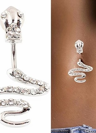 Yılan göbek piercing
