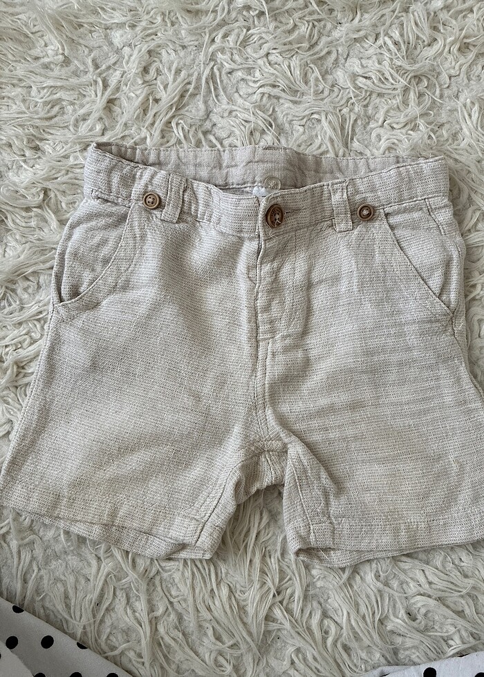 Zara ham keten şort - Görsel 2