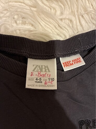 Zara 4-5 yaş Zara tişört