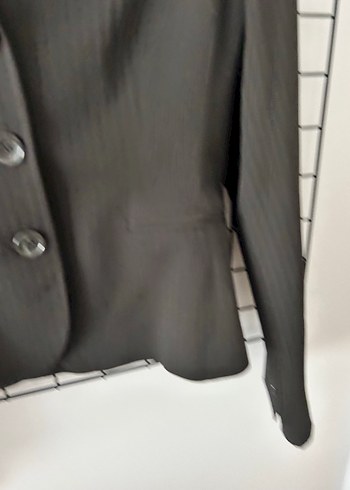 36 Beden siyah Renk Düğmeli Siyah Çizgili Kadın Blazer Ceket
