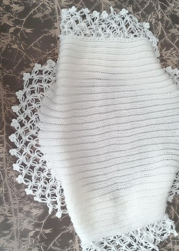 Beyaz Örgü Kız çocuk bolero - Görsel 2