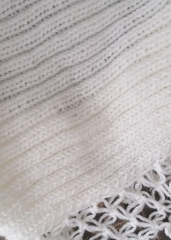 Beyaz Örgü Kız çocuk bolero - Görsel 3