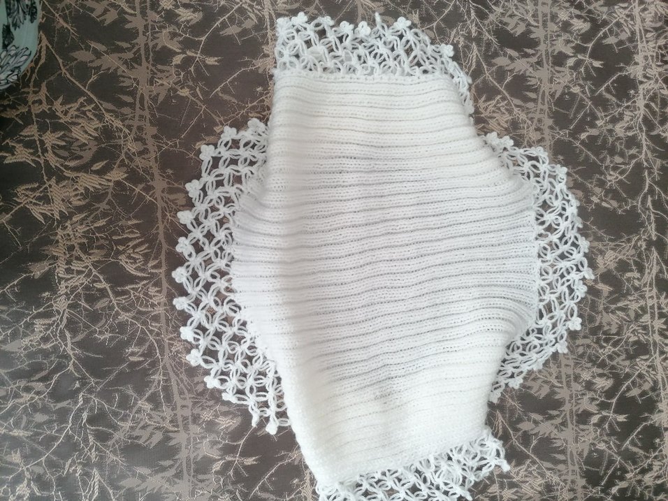 Beyaz Örgü Kız çocuk bolero - Görsel 2