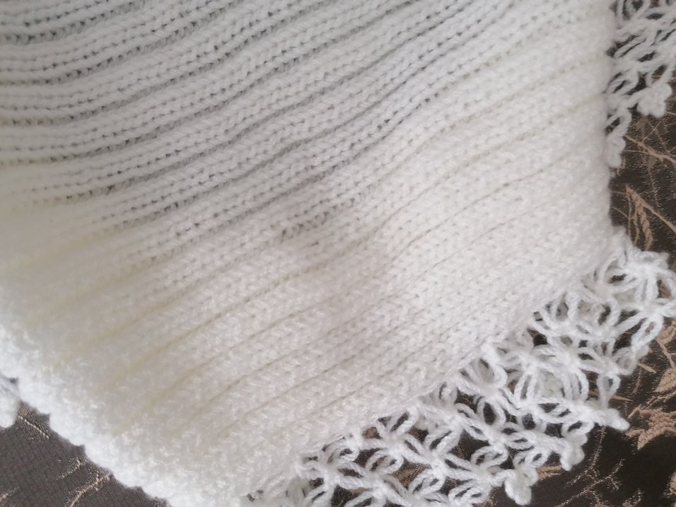 Beyaz Örgü Kız çocuk bolero - Görsel 3